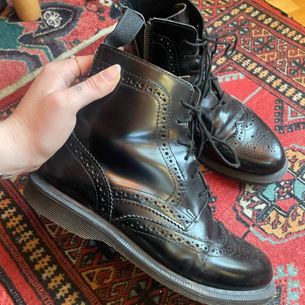 Dr. Martens Black Leather Brogue Boots